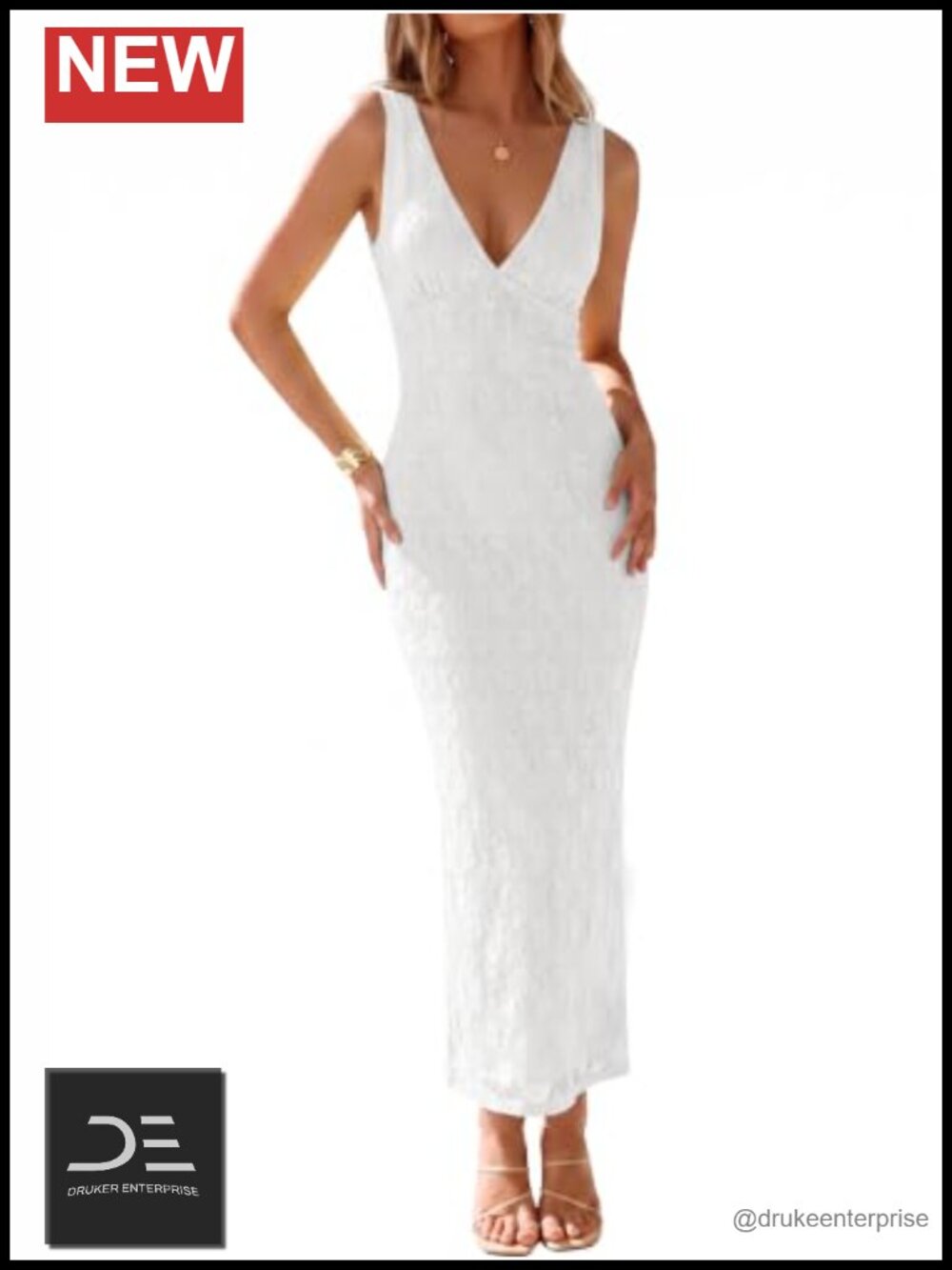 Sexy V Neck Lace Bodycon Maxi Dress Sleeveless Cocktail Party
